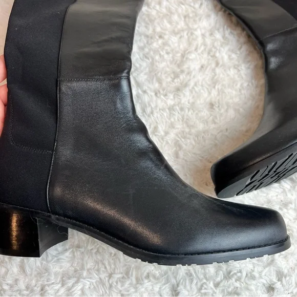 NEW Stuart Weitzman Jayla Knee Black Leather Knee High Boot in Size 8 - Picture 8 of 14